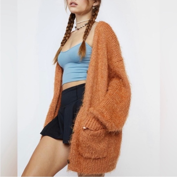 FREE PEOPLE Nevermind Cardi in Cider. OVERSIZED - Picture 1 of 12